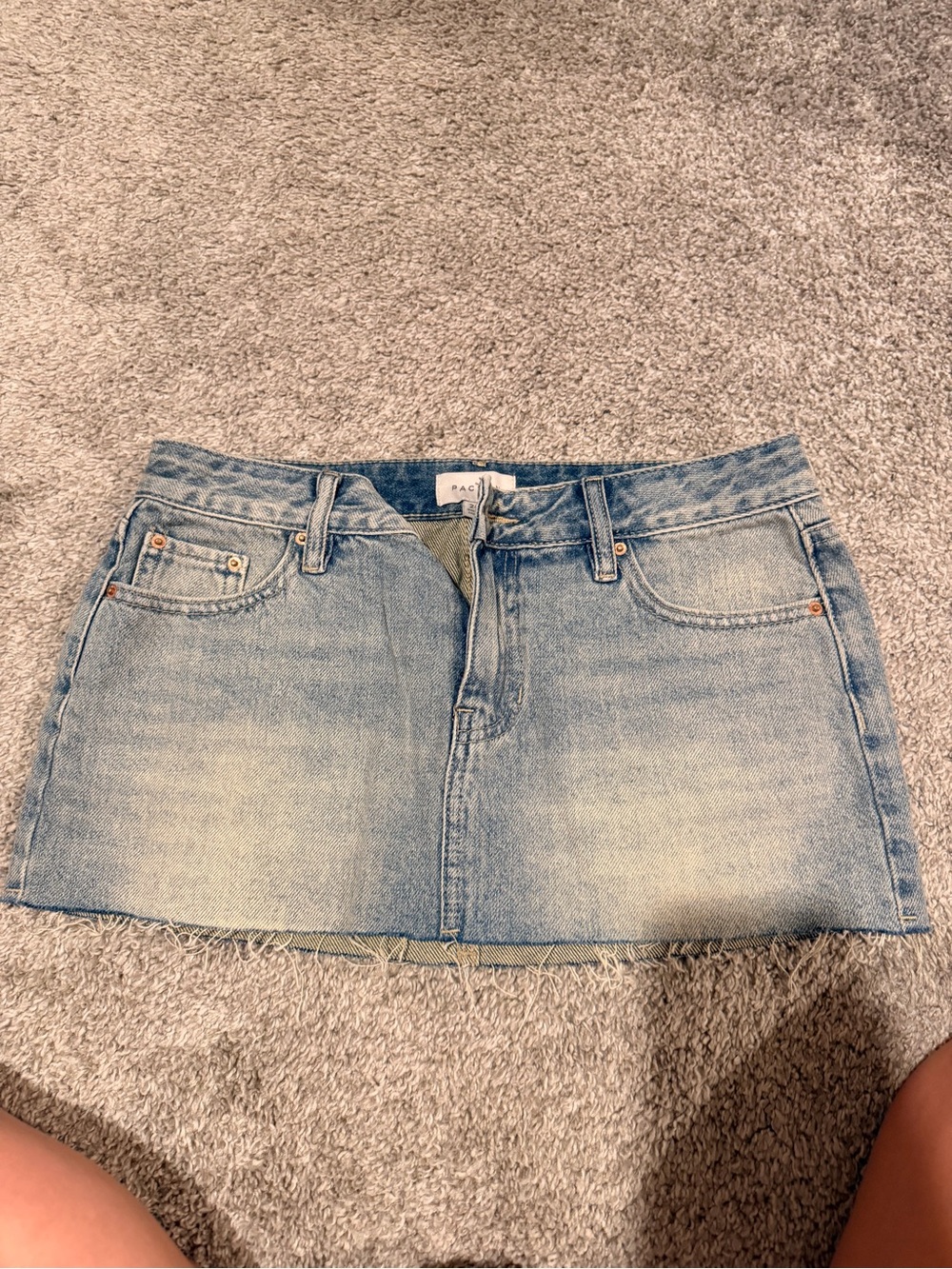 PacSun Light Wash Denim Mini Skirt